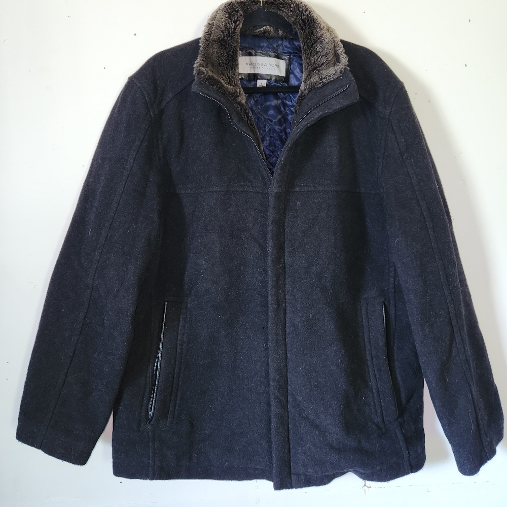 Mens Large Marc Jacobs Black Wool Coat